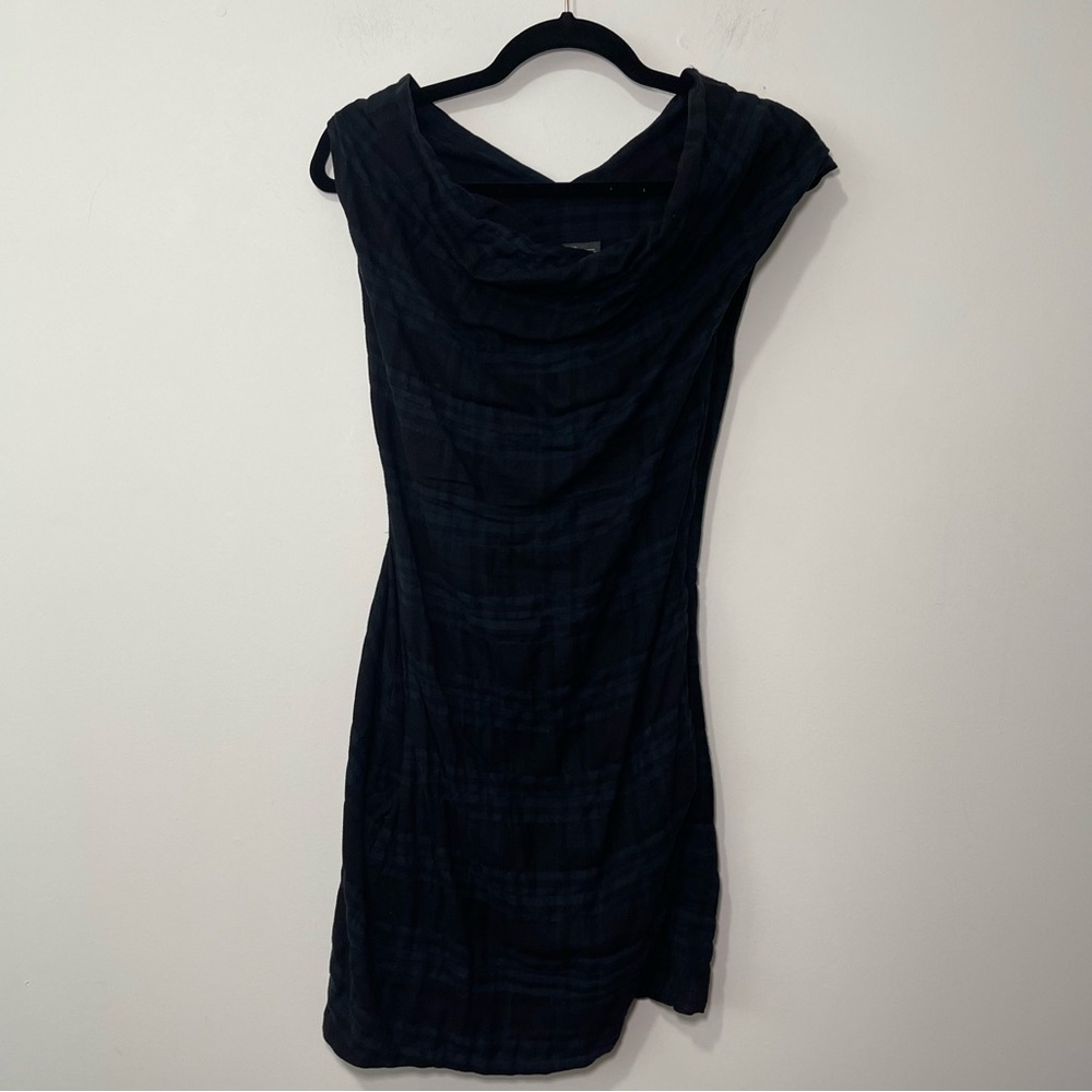 All saints womenโs Black Green Checked tartan spitalfield limski dress in US 6